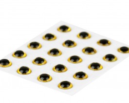 3D Epoxy Eyes, Holographic Gold, 3.5 mm